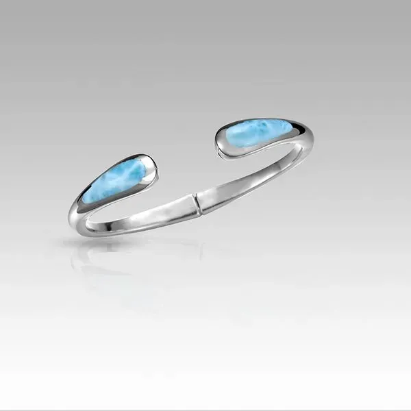 Lady's Sterling Silver Larimar Indra Bangle Bracelet Orin Jewelers Northville, MI