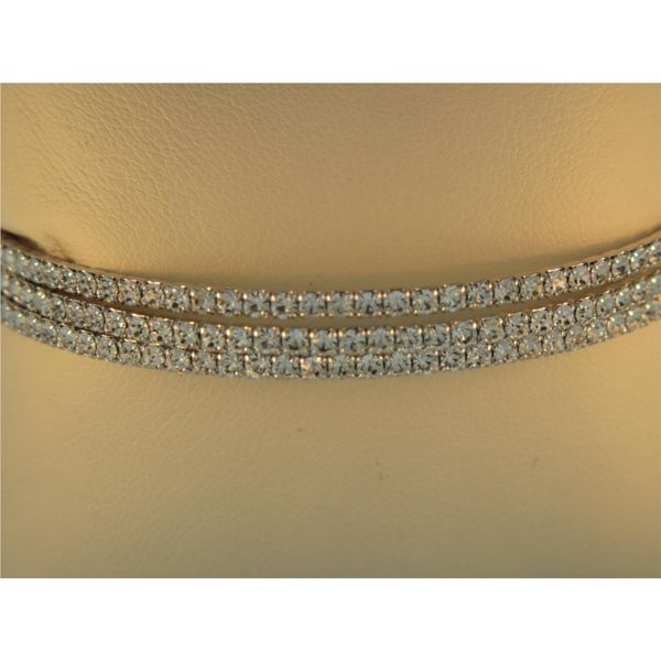 Metal Bracelet w/Swarovski Crystals, 3 Row White Orin Jewelers Northville, MI