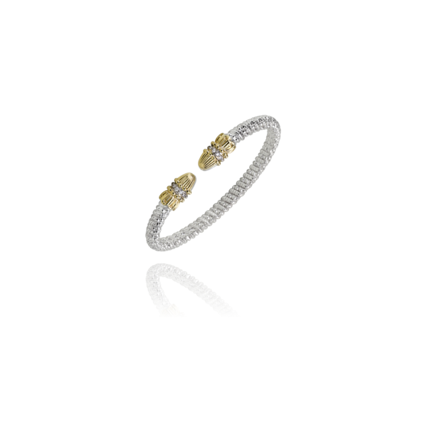 Lady's Two Tone SS & 14K Yellow Gold 4mm Bracelet W/10 Diamonds Orin Jewelers Northville, MI