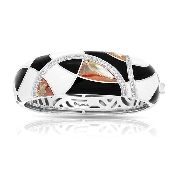 Lady's SS Tango Bracelet W/Black & White Enamel & Champagne CZs Orin Jewelers Northville, MI
