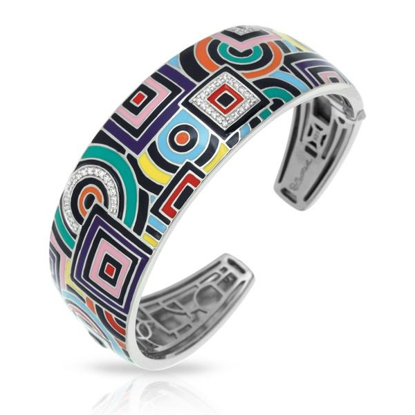 Lady's SS Geometrica Bracelet w/Multi-Color Enamel & CZs Orin Jewelers Northville, MI