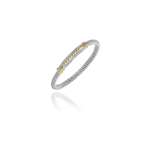 Lady's Two Tone Sterling Silver & 14K Yellow Gold 4mm Bracelet Orin Jewelers Northville, MI