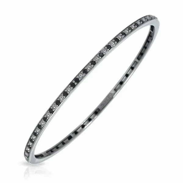 Lady's SS Accent Bracelet w/Black & White CZs Orin Jewelers Northville, MI