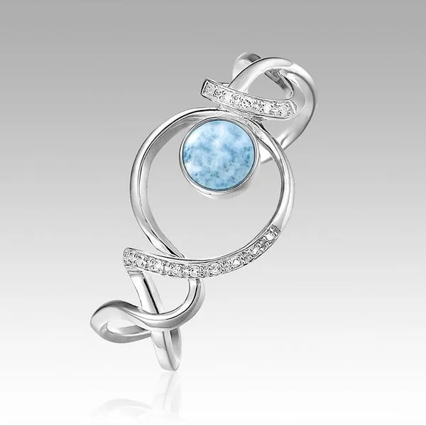 OJ18-24I - Sterling Silver Larimar Bracelet With White Topaz, Dante, by Marahlago Orin Jewelers Northville, MI