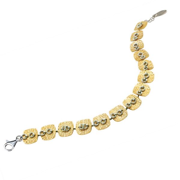 Lady's Sterling Silver & Yellow Gold Plated Beaded Bracelet Orin Jewelers Northville, MI