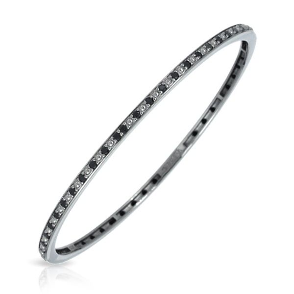 Lady's SS Accent Bracelet w/Black & White CZs Orin Jewelers Northville, MI