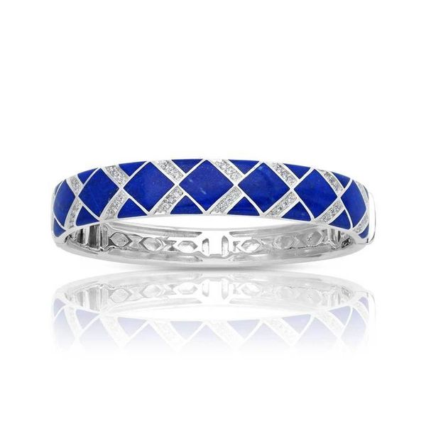 Lady's Sterling Silver Echelon Bracelet With Genuine Lapis & White CZs Orin Jewelers Northville, MI