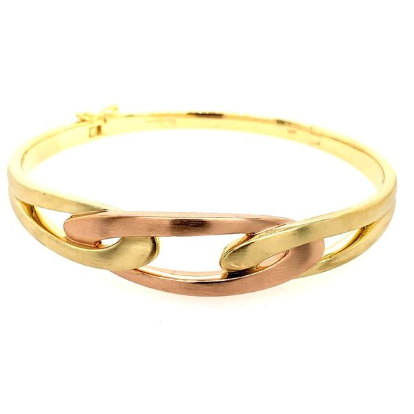 Lady's Sterling Silver Yellow & Rose Plated Fashion Bangle Bracelet Orin Jewelers Northville, MI