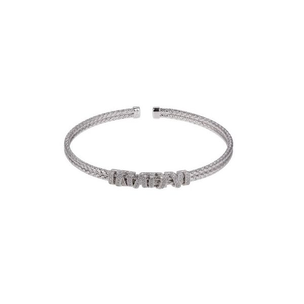 Sterling Silver Mesh Cuff Bracelet With CZs Orin Jewelers Northville, MI