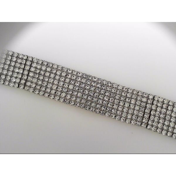 White Rhodium Plated Crystal Seven Row Bracelet Orin Jewelers Northville, MI