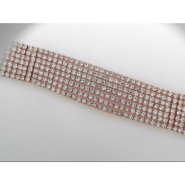 Rose Plated Crystal Seven Row Bracelet Orin Jewelers Northville, MI