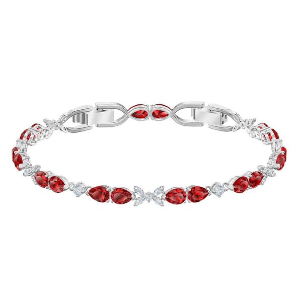Swarovski Louison Bracelet, Red, Rhodium plated Orin Jewelers Northville, MI