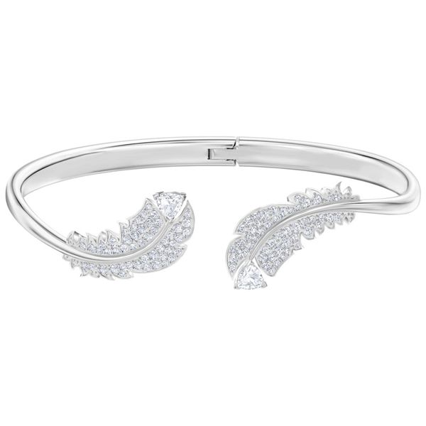 Swarovski Nice Bangle, White, Rhodium plated Orin Jewelers Northville, MI