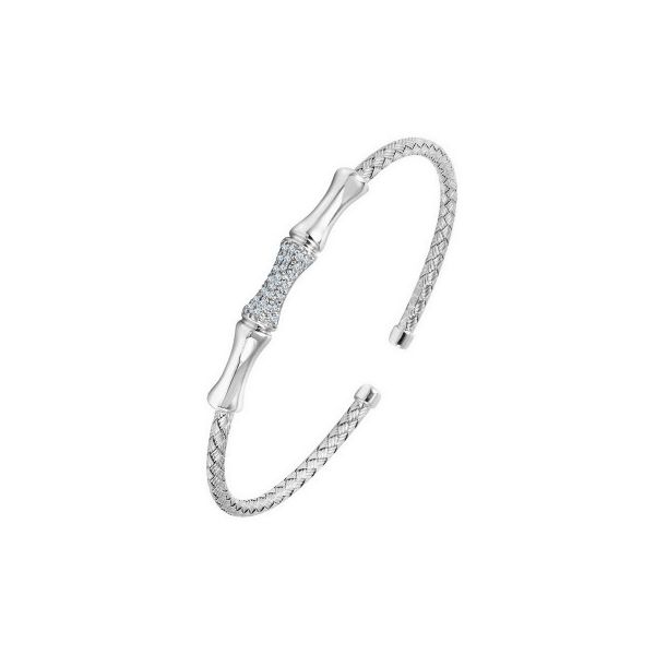 Sterling Silver 3mm Cuff, Bamboo With CZs Orin Jewelers Northville, MI