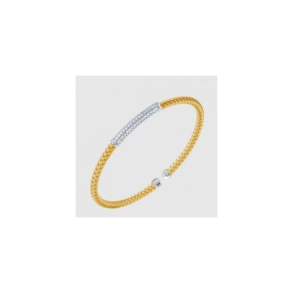 Lady's Sterling Silver & 18 Karat Yellow Gold Plated Bracelet With CZs Orin Jewelers Northville, MI