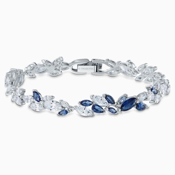 Swarovski Louison Bracelet, Blue, Rhodium plated Orin Jewelers Northville, MI