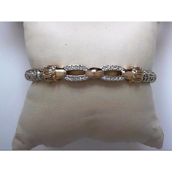 Sterling Silver & 14K Gold Bracelet With 20 Diamonds Orin Jewelers Northville, MI