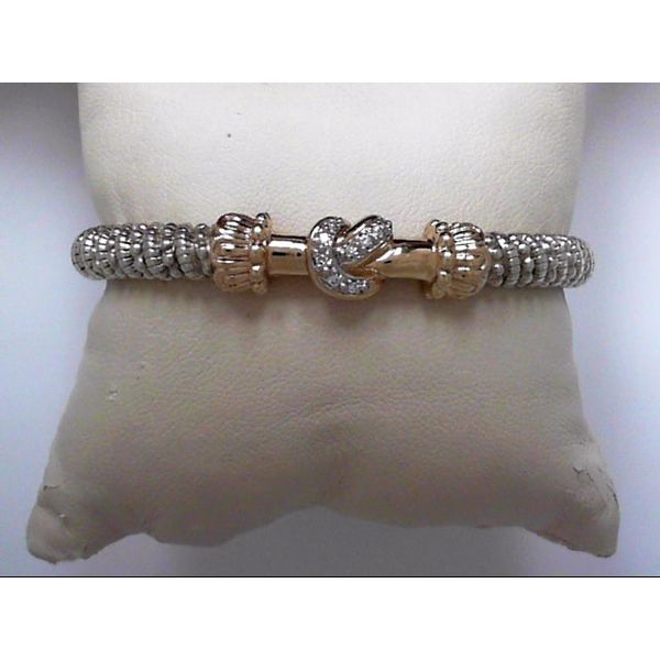 Sterling Silver & 14K Gold Bracelet With 9 Diamonds Orin Jewelers Northville, MI