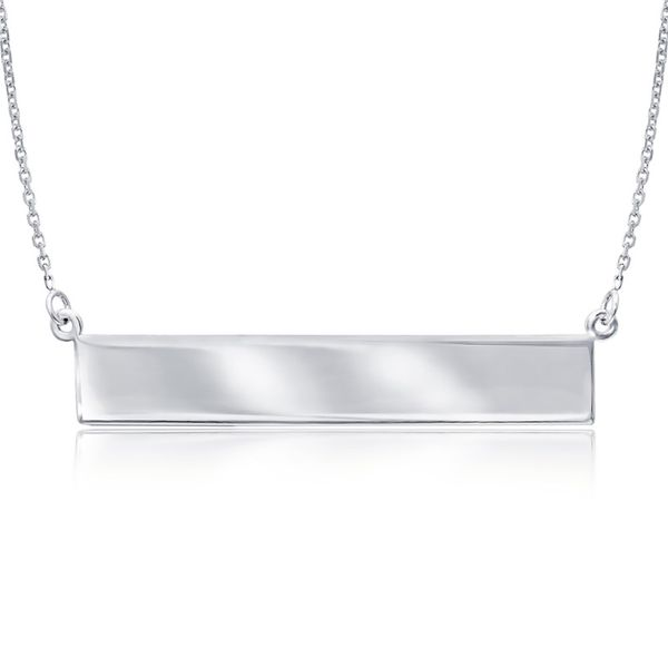 Lady's Sterling Silver Bar Nameplate Necklace Orin Jewelers Northville, MI