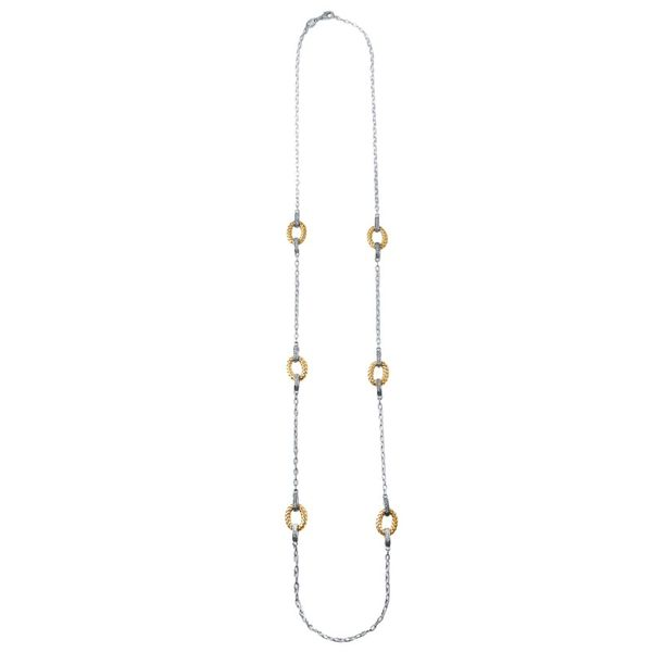 Lady's SS & Yellow Gold Plated Woven Livia Necklace w/6 Small Ovals Orin Jewelers Northville, MI