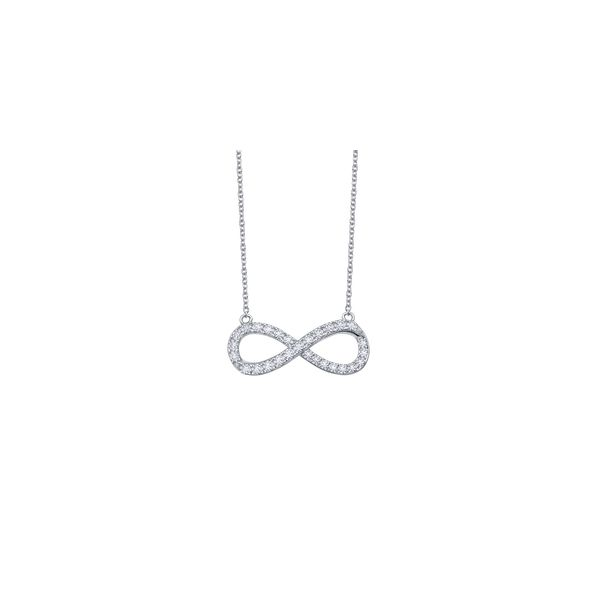Lady's Sterling Silver W/Rhodium Plating Infinity Necklace W/41 CZs Orin Jewelers Northville, MI