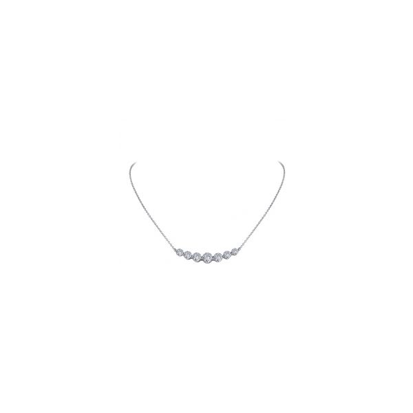 Lady's Sterling Silver 7 Symbols of Joy Bar Necklace W/CZs Orin Jewelers Northville, MI