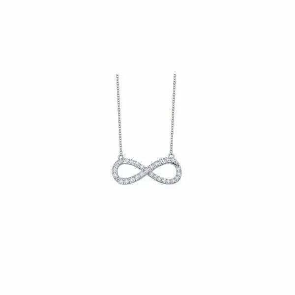 Lady's Sterling Silver W/Rhodium Plating Infinity Necklace W/41 CZs Orin Jewelers Northville, MI