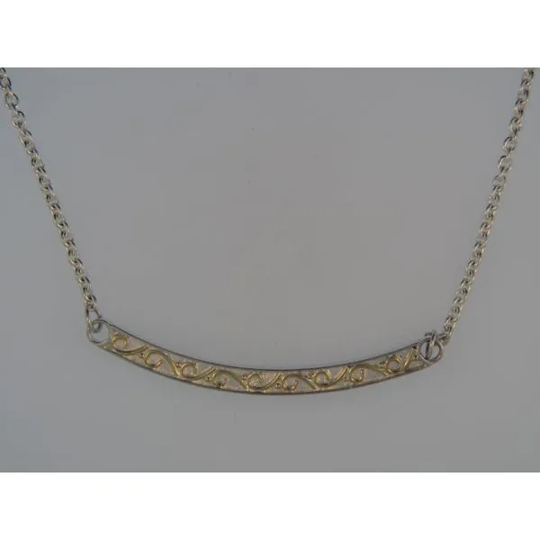 Lady's Two Tone Sterling Silver & 22K Gold Vermeil Overlay Necklace Orin Jewelers Northville, MI