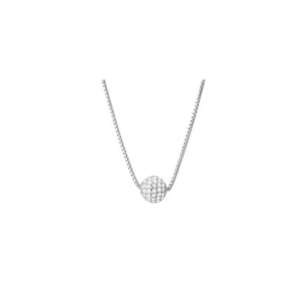 Lady's Sterling Silver & Rhodium Plated Necklace With CZs Orin Jewelers Northville, MI