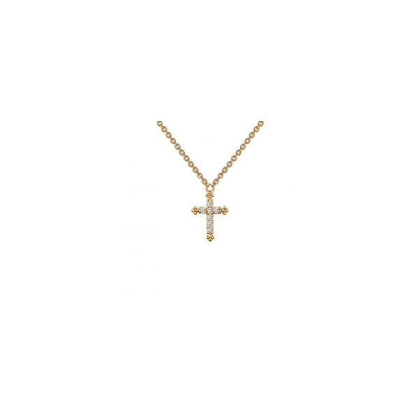 Lady's Sterling Silver CZ Small Cross Necklace Orin Jewelers Northville, MI