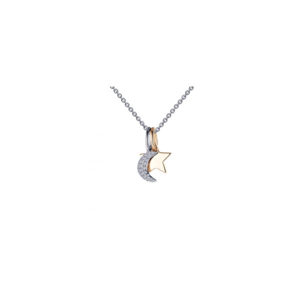 Sterling Silver & Gold Plated Moon-N-Star Charm Necklace Orin Jewelers Northville, MI