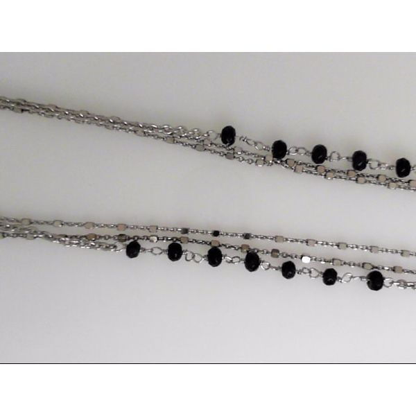 Sterling Silver Multi-Strand Necklace With Black Spinel Beads Orin Jewelers Northville, MI