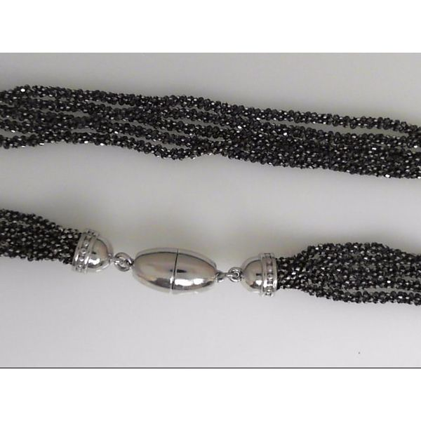 Sterling Silver Black Tone Multi-Strand Necklace, 36