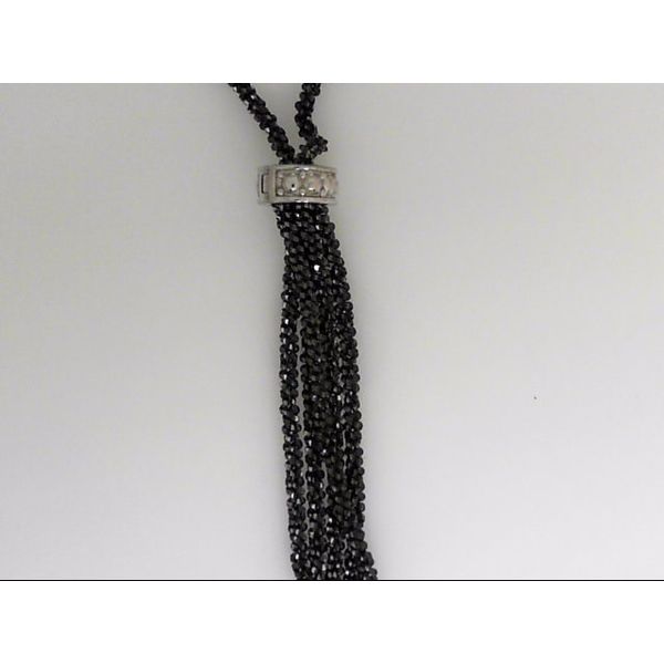 Sterling Silver Black Tone Lariat Necklace, Magnetic Clasp Orin Jewelers Northville, MI