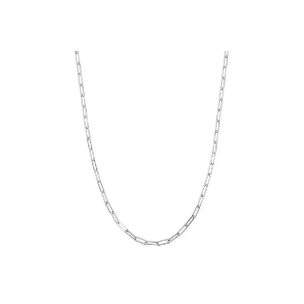 Sterling Silver Paperclip Necklace, 17