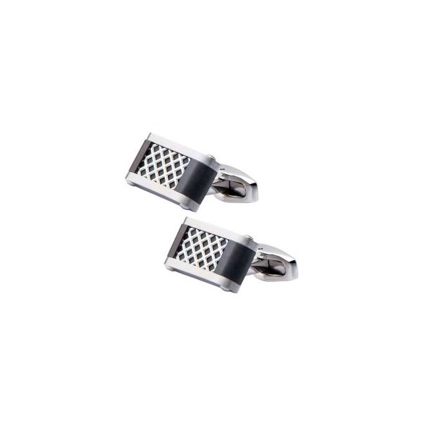 Polished Finish Steel with Black Plated Cage Cufflinks Orin Jewelers Northville, MI