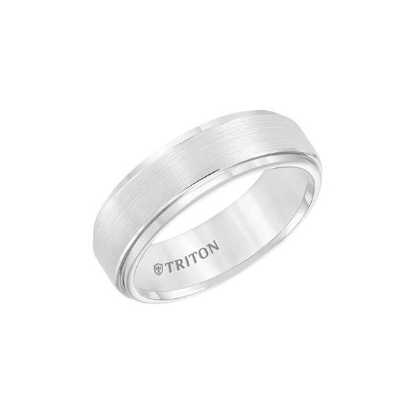 Gent's Triton 7mm White Tungsten Carbide Wedding Band Orin Jewelers Northville, MI