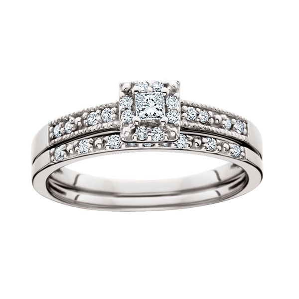 DIAMOND ENGAGEMENT & WEDDING BAND SET Parkers' Karat Patch Asheville, NC