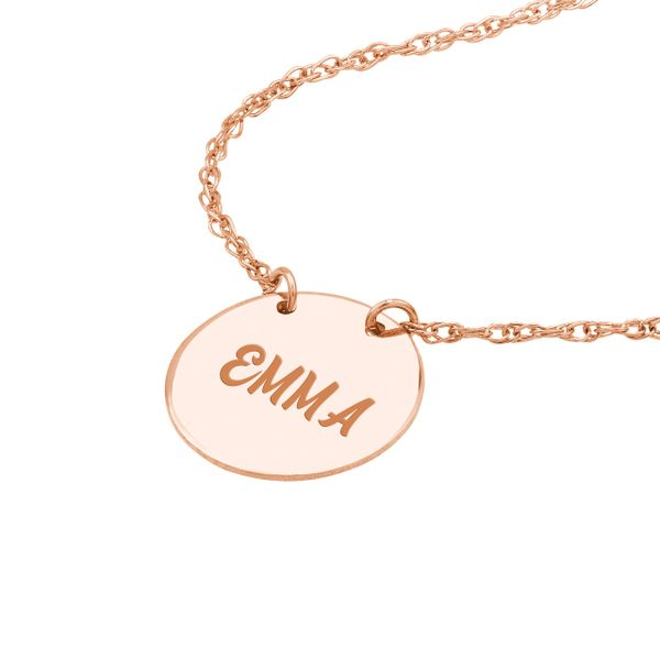 14K Rose Gold Mini Disc Necklace Image 2 Paul Bensel Jewelers Yuma, AZ