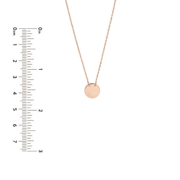 14K Rose Gold Mini Disc Necklace Image 5 Paul Bensel Jewelers Yuma, AZ