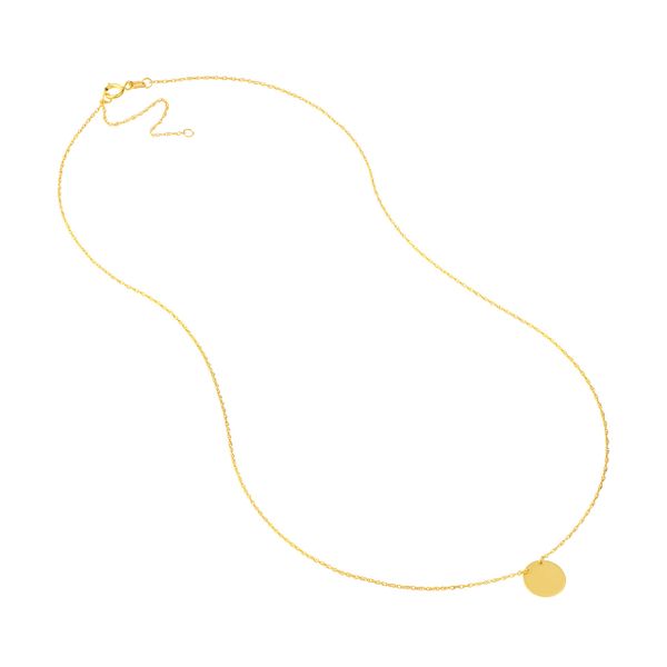14K Yellow Gold Mini Disc Necklace Image 4 Paul Bensel Jewelers Yuma, AZ