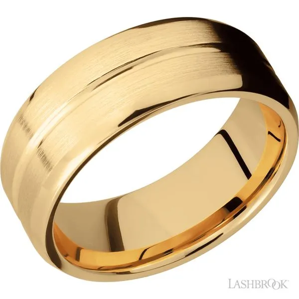 8mm Beveled Center Groove Band Peter & Co. Jewelers Avon Lake, OH