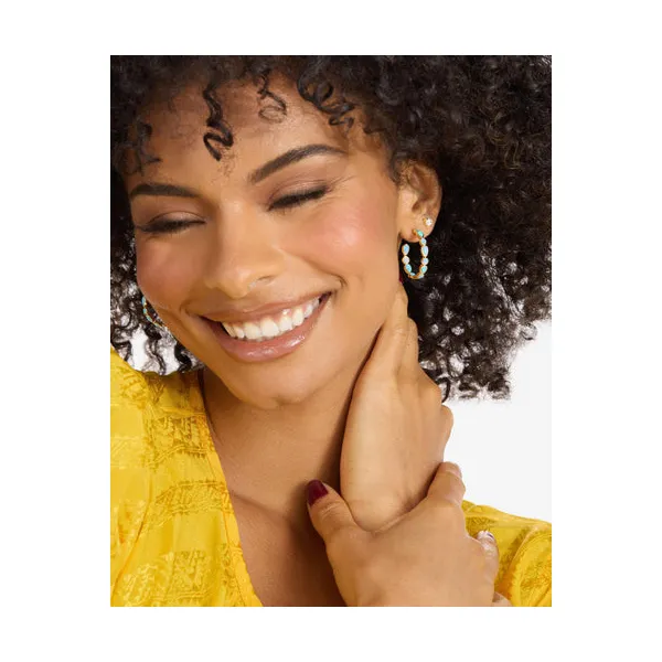 Melinda Maria Isla Blue Opal Hoop Earrings 1