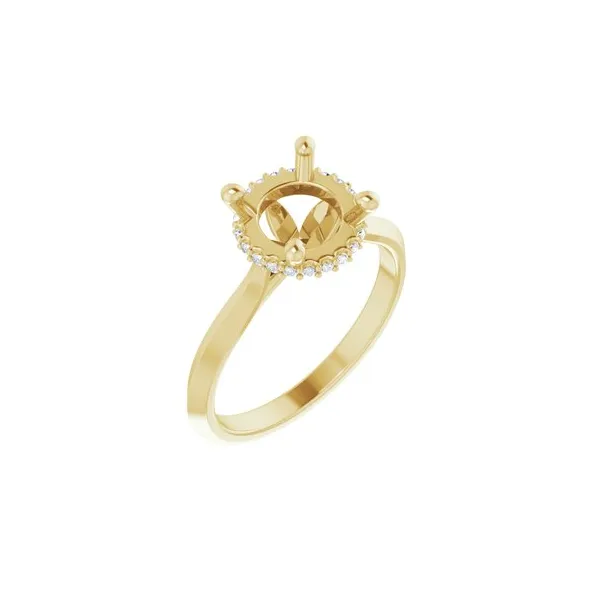 14K Yellow Gold Round Diamond Engagement Ring P.J. Rossi Jewelers Lauderdale-By-The-Sea, FL