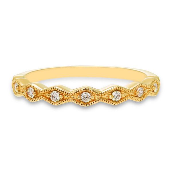 14K Yellow Gold Ladies Diamond Stacking Band Image 2 Puckett's Fine Jewelry Benton, KY