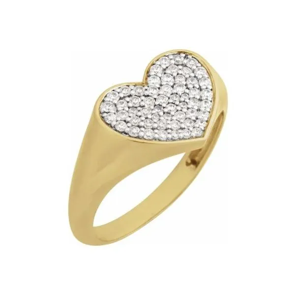 14K Yellow Gold Diamond Heart Ring Size 7 Quality Gem LLC Bethel, CT