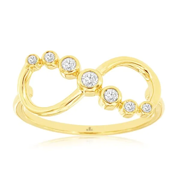 14K Yellow Gold Diamond Infinity Ring Size 7 Quality Gem LLC Bethel, CT