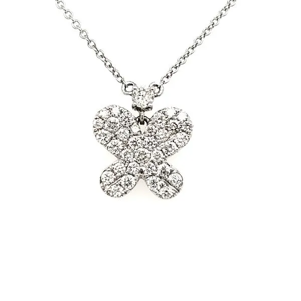 18K White Gold Pavé Diamond Butterfly Necklace Quality Gem LLC Bethel, CT