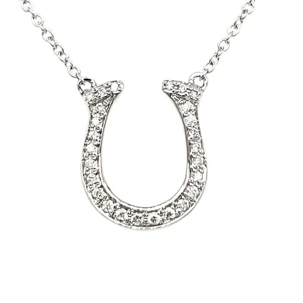 14K White Gold Horseshoe Diamond Pendant Quality Gem LLC Bethel, CT