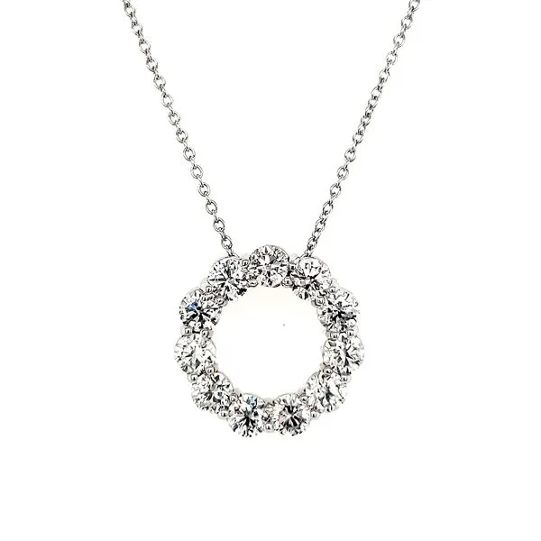 14K White Gold Diamond Circle Pendant Quality Gem LLC Bethel, CT
